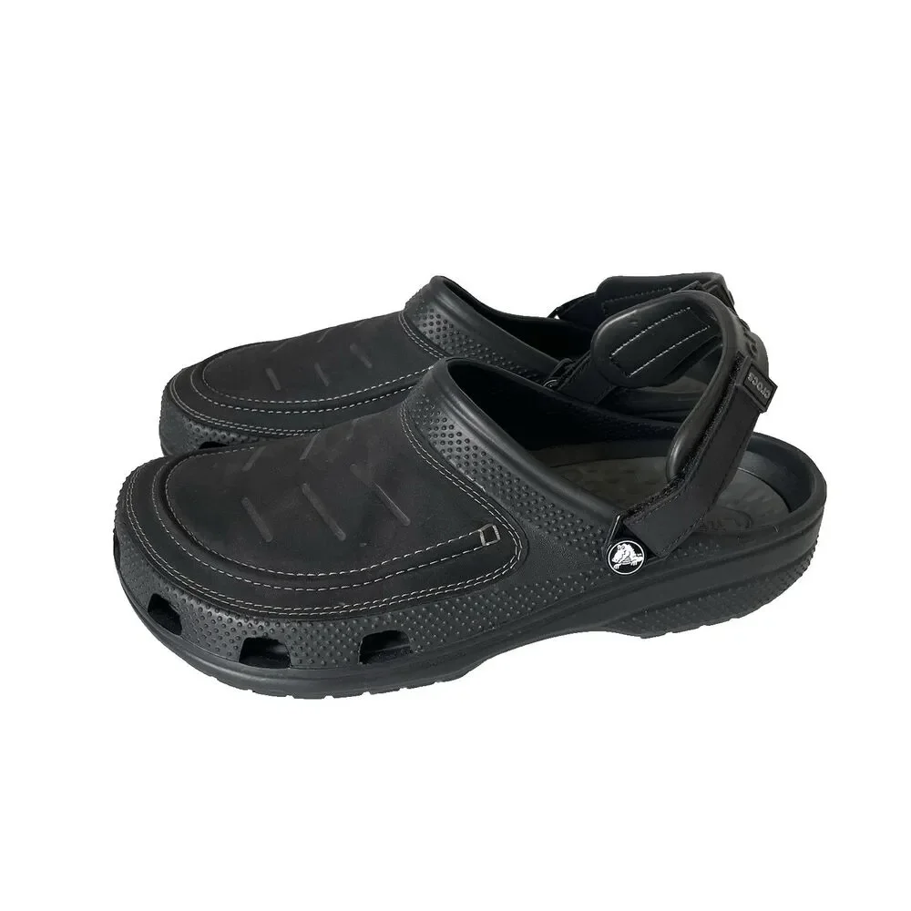 Crocs Men's Classic Yukon Vista II LiteRide Clog Sandal Black/Slate Grey Size 11